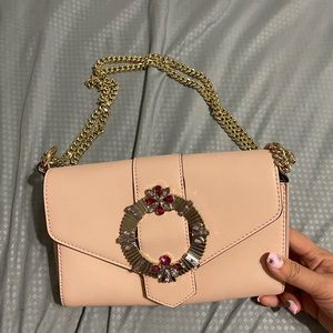 Express crystal embellished shoulder bag👜